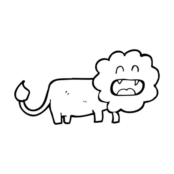 Dessin animé rugissant lion mignon — Image vectorielle