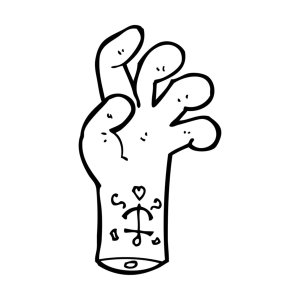 Татуированная рука с карикатурой — стоковый вектор