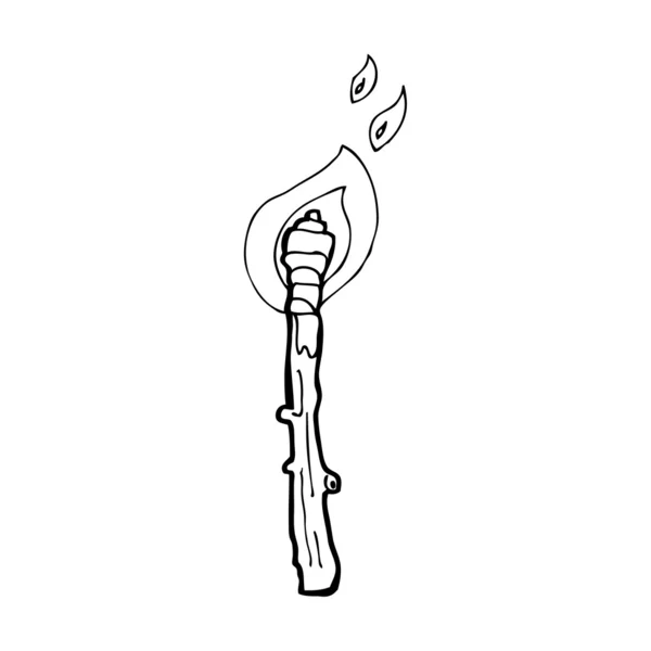 Flammande gren cartoon — Stock vektor