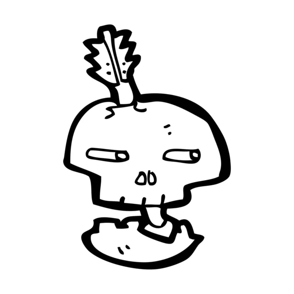 Flecha de dibujos animados y cráneo — Vector de stock