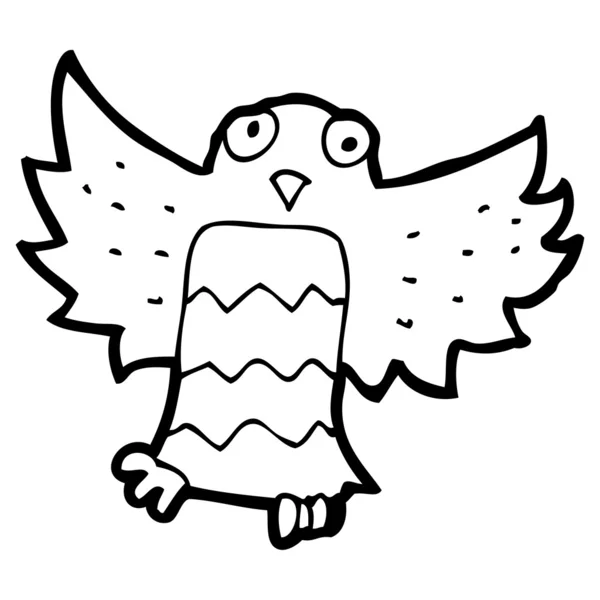 Desenhos animados coruja Flapping — Vetor de Stock