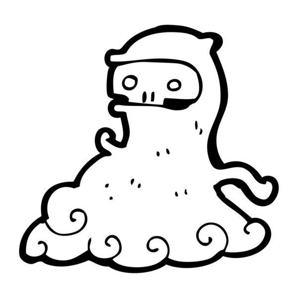 Fantasma asustadizo de dibujos animados — Vector de stock