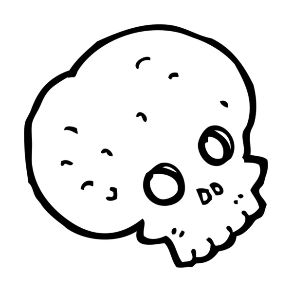 오래 된 두개골 만화 — 스톡 벡터