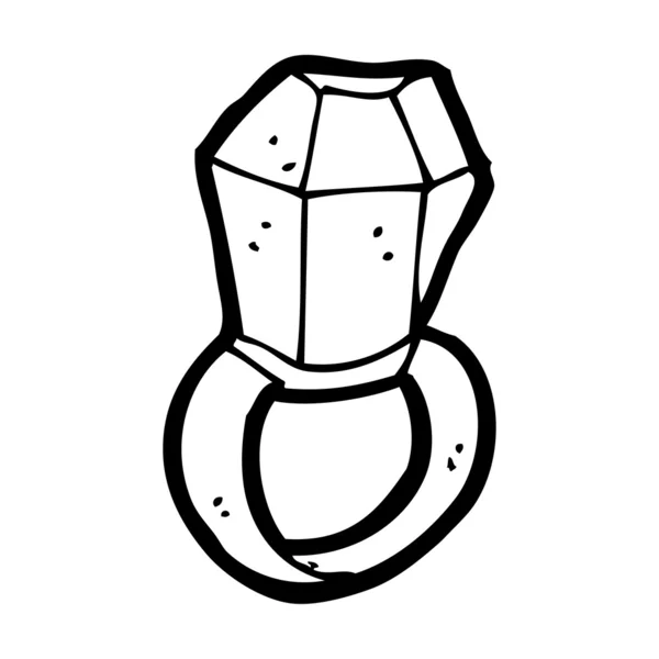 Anillo de diamantes gigantesco de dibujos animados — Vector de stock