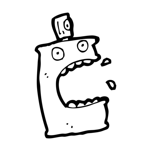 Screaming spray pode desenhos animados — Vetor de Stock
