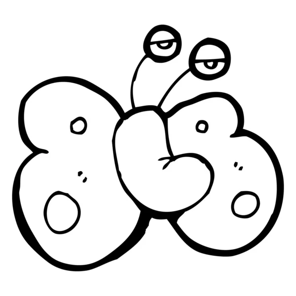 Funny butterfly kreslený — Stockový vektor