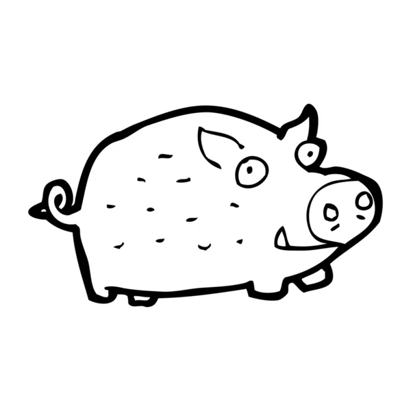 Drôle de dessin animé de porc — Image vectorielle