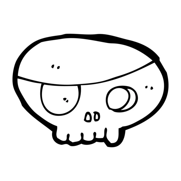 Cartoon pirate skull — Stock Vector