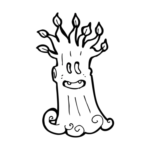 漫画不気味な木 — ストックベクタ