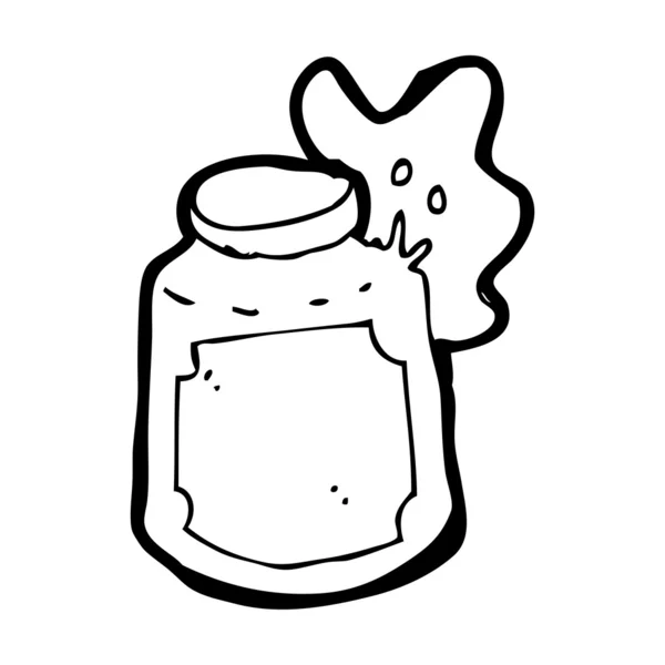 Cartoon geknackt Marmeladenglas — Stockvektor