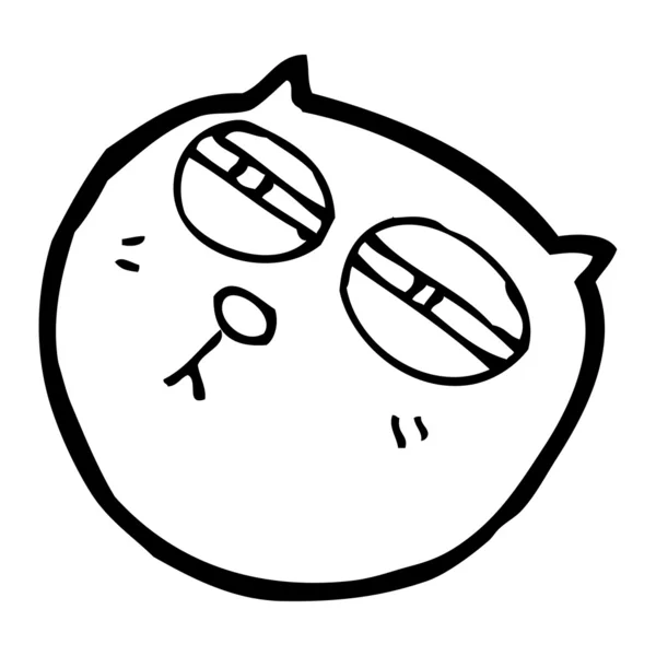 面白い漫画猫顔 — ストックベクタ