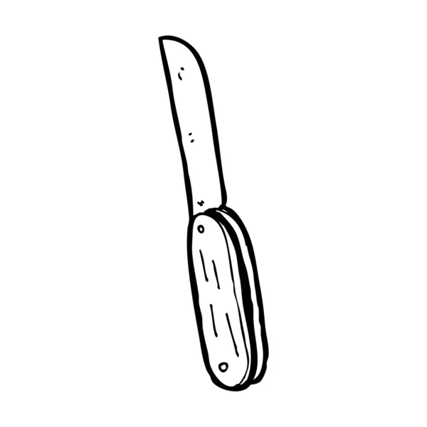 Cuchillo plegable de dibujos animados — Vector de stock
