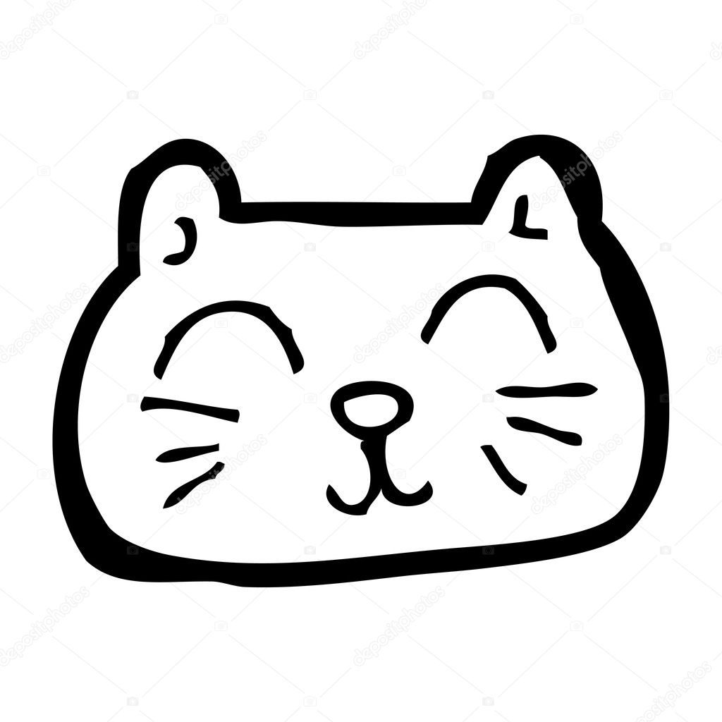 Cartoon happy cat face Stock Vector Image by ©lineartestpilot #18110963