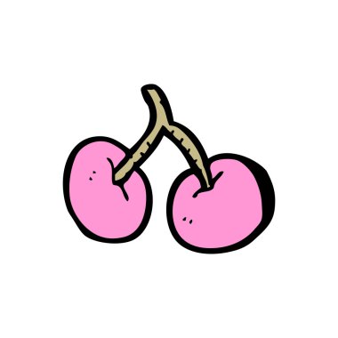 karikatür pembe kiraz