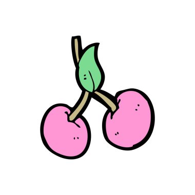 karikatür pembe kiraz