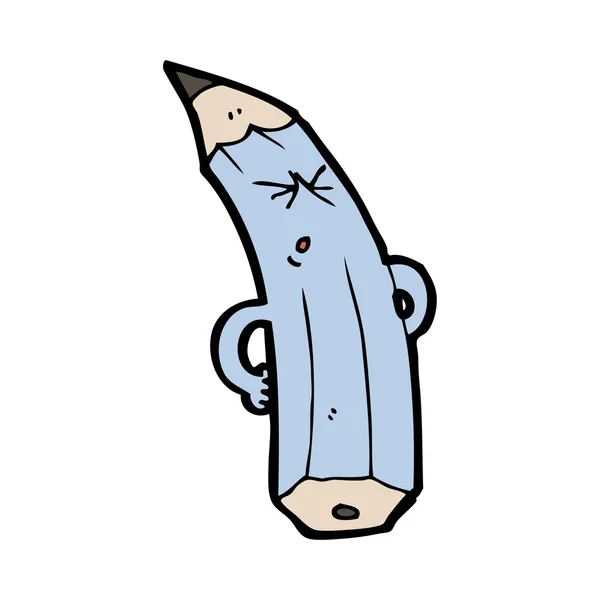 Crayon avec mauvais dos dessin animé — Image vectorielle