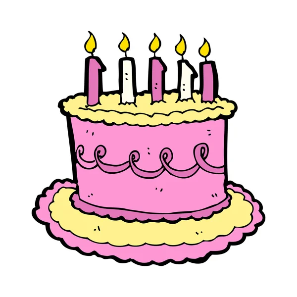 Rajzfilm születésnapi torta — Stock Vector