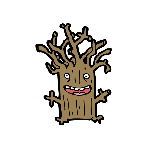 Happy tree cartoon character — Stock Vector