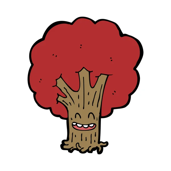 Dibujos animados árbol feliz — Vector de stock