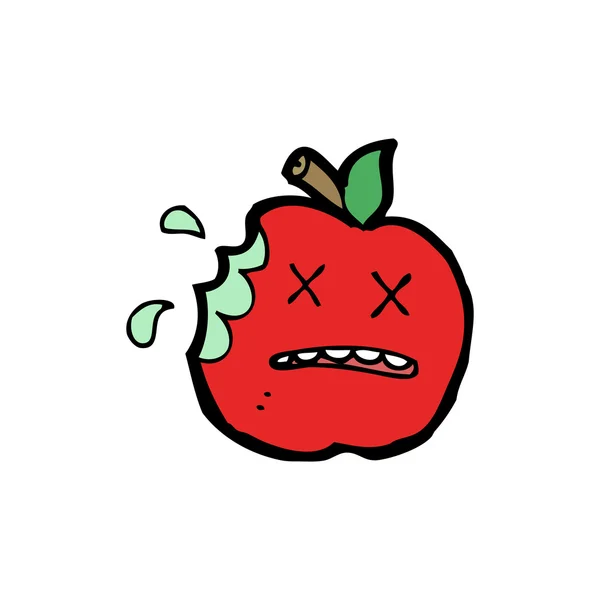 Ölü kırmızı elma maskot — Stok Vektör