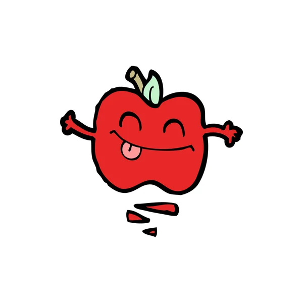 การ์ตูนมีความสุขแอปเปิ้ล — ภาพเวกเตอร์สต็อก