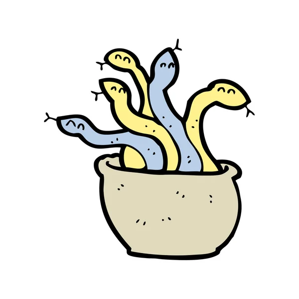 Cartoon basket of snakes — Stock Vector