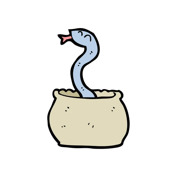 Snake in mand cartoon — Stockvector