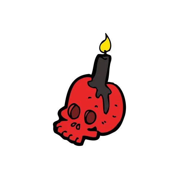 Spooky skull candle cartoon — Stock Vector