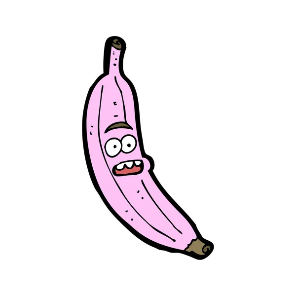 Banana rosa dos desenhos animados — Vetor de Stock