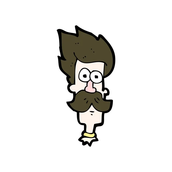 Homme moustache dessin animé — Image vectorielle