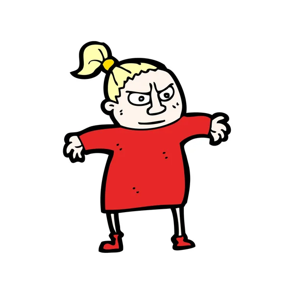 Cartoon mischievous blond girl — Stock Vector