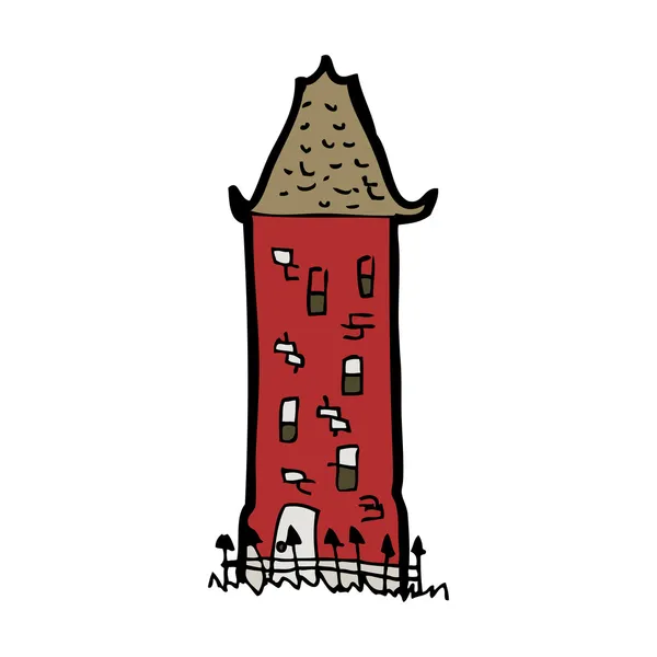 背の高い古い家漫画 — ストックベクタ