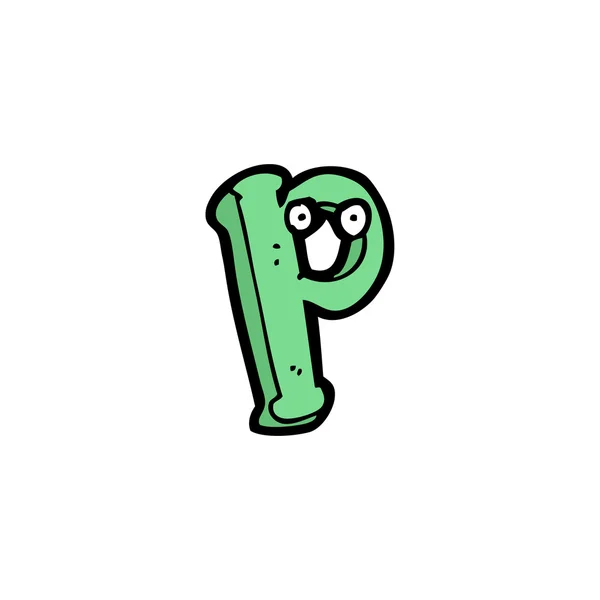 Kreslený písmeno p — Stockový vektor