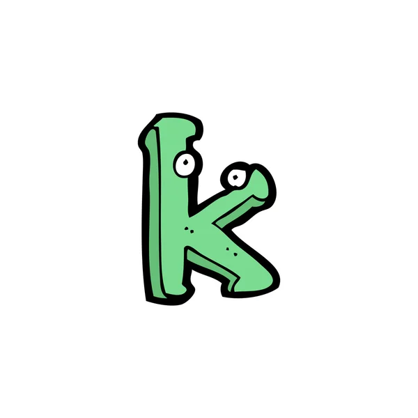 Cartoonbuchstabe k — Stockvektor