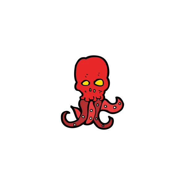 Pulpo de calavera de dibujos animados — Vector de stock