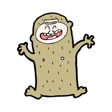 karikatür çılgınca mutlu maymun