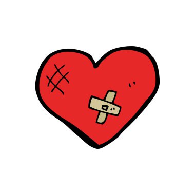 çizgi film aşk kalp ile yapıştırma alçı