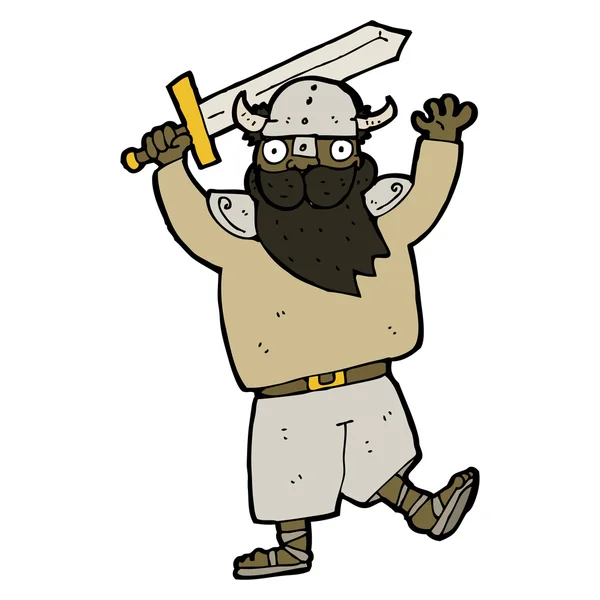 Cartoon medieval warrior — Stock Vector