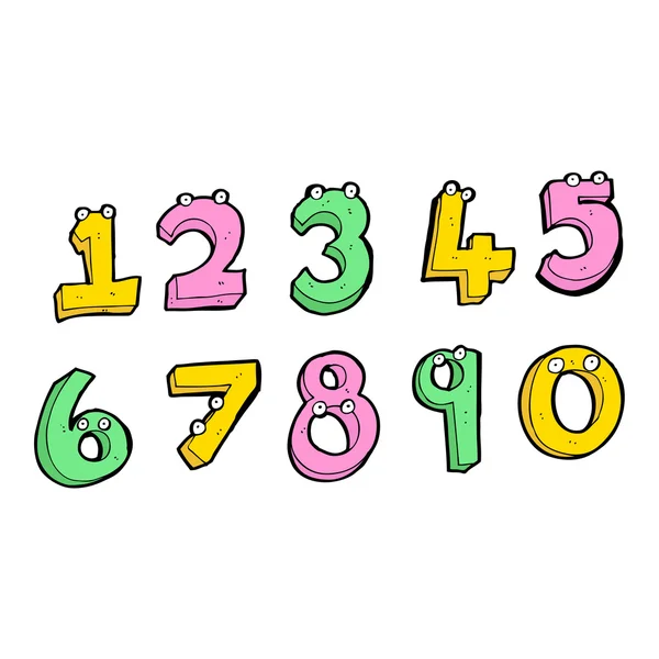 Číslo nastavené kreslený — Stockový vektor