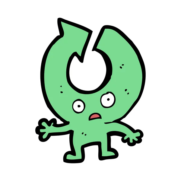 Cartoon personaggio logo riciclaggio — Vettoriale Stock