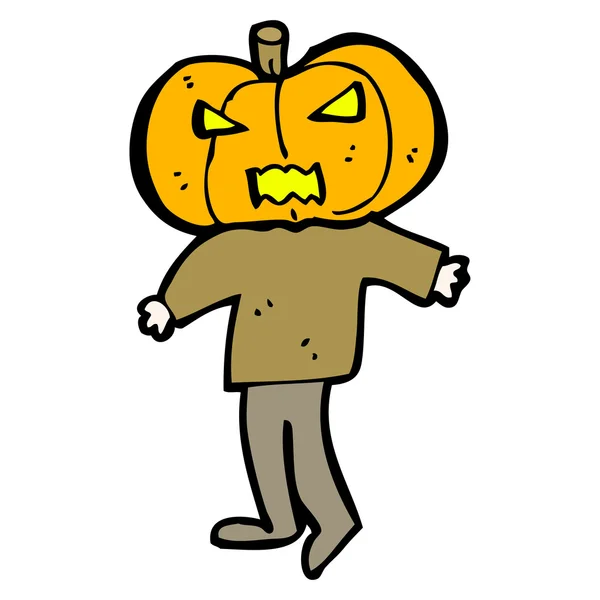 Cartoon pumpkin head man — Stock Vector