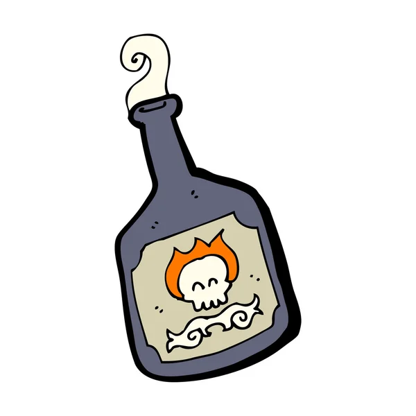 Desenhos animados de garrafa veneno mortal — Vetor de Stock