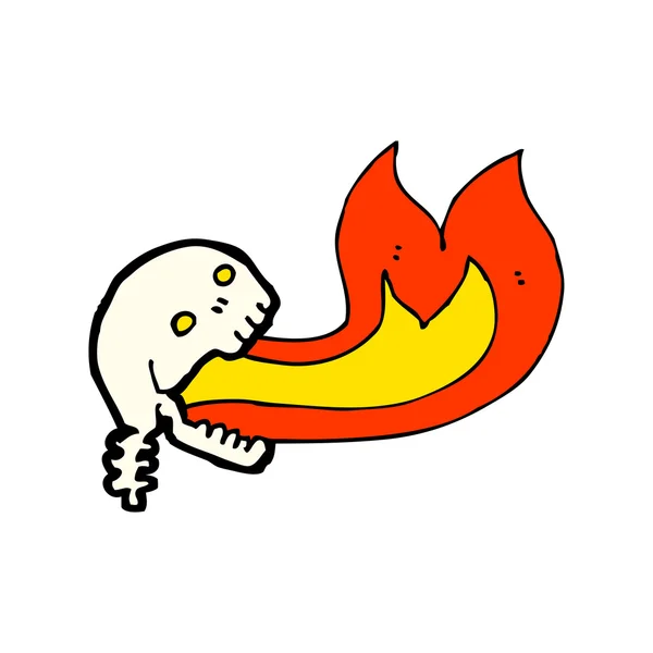 Bruciare cranio cartone animato — Vettoriale Stock