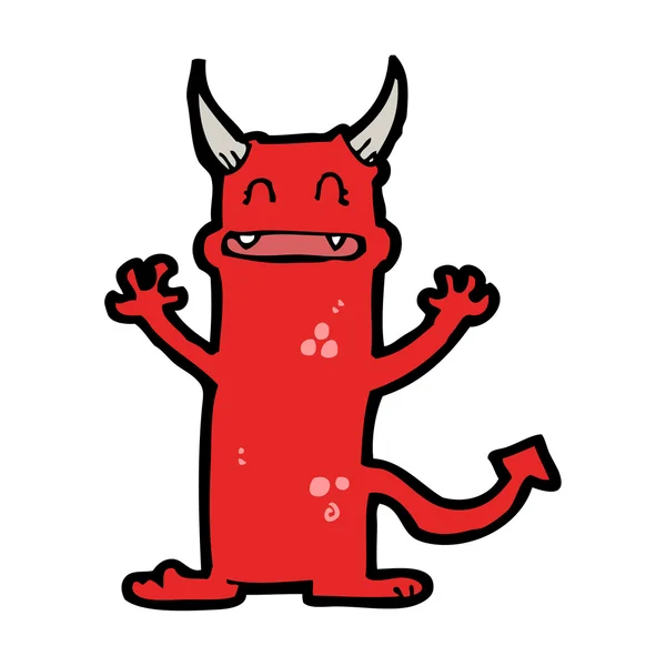 Feliz pequeno desenho animado diabo — Vetor de Stock