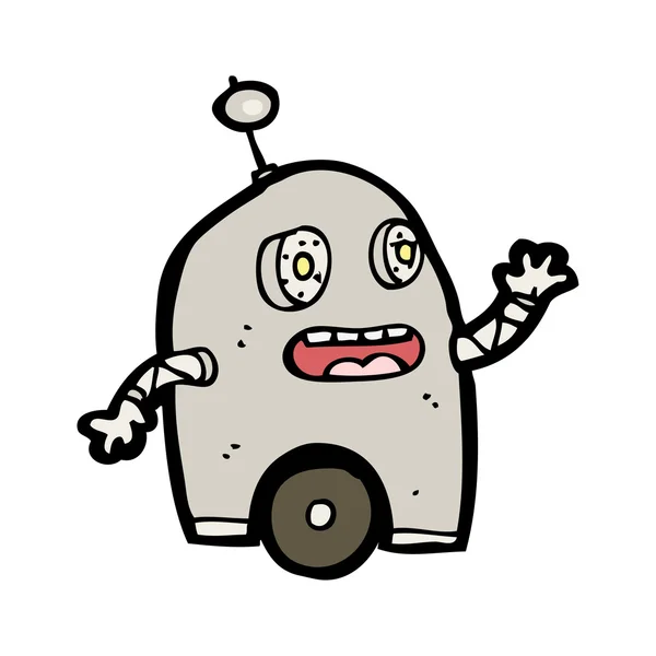 Feliz pequeño robot de dibujos animados — Archivo Imágenes Vectoriales