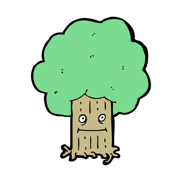 Desenhos animados árvore feliz — Vetor de Stock