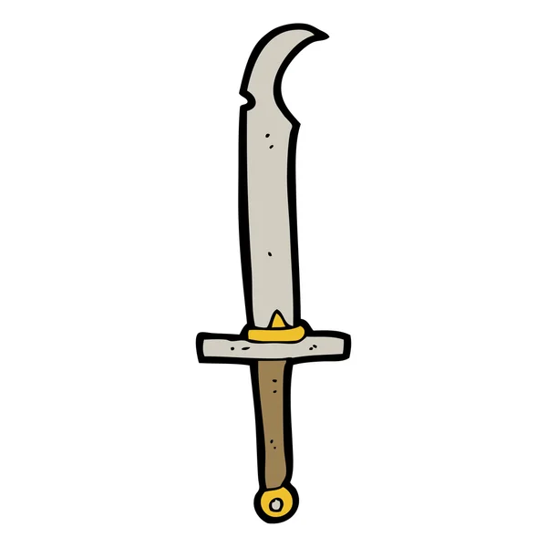 Espada curvada de dibujos animados — Vector de stock