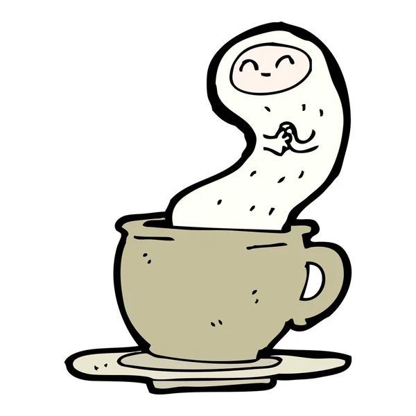 Monstruo de dibujos animados en taza de té — Archivo Imágenes Vectoriales