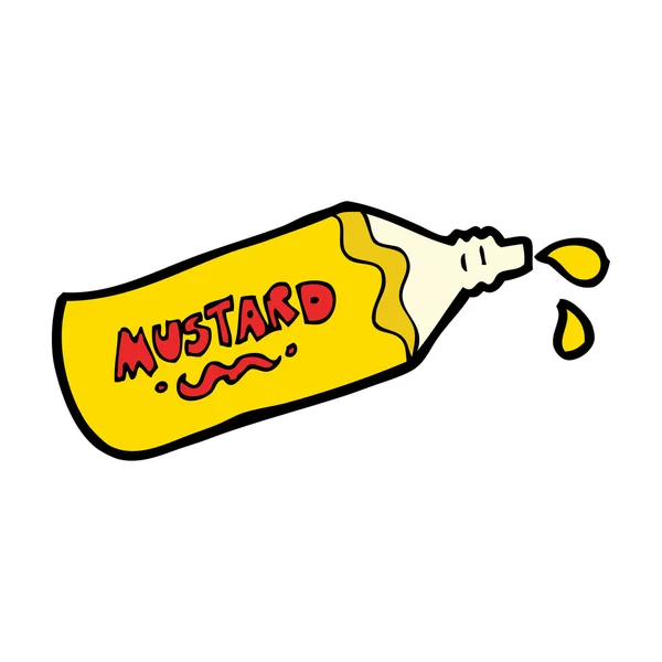 Mostaza botella de dibujos animados — Vector de stock