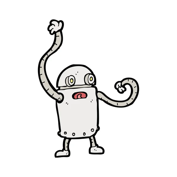 Robot loco de dibujos animados — Vector de stock